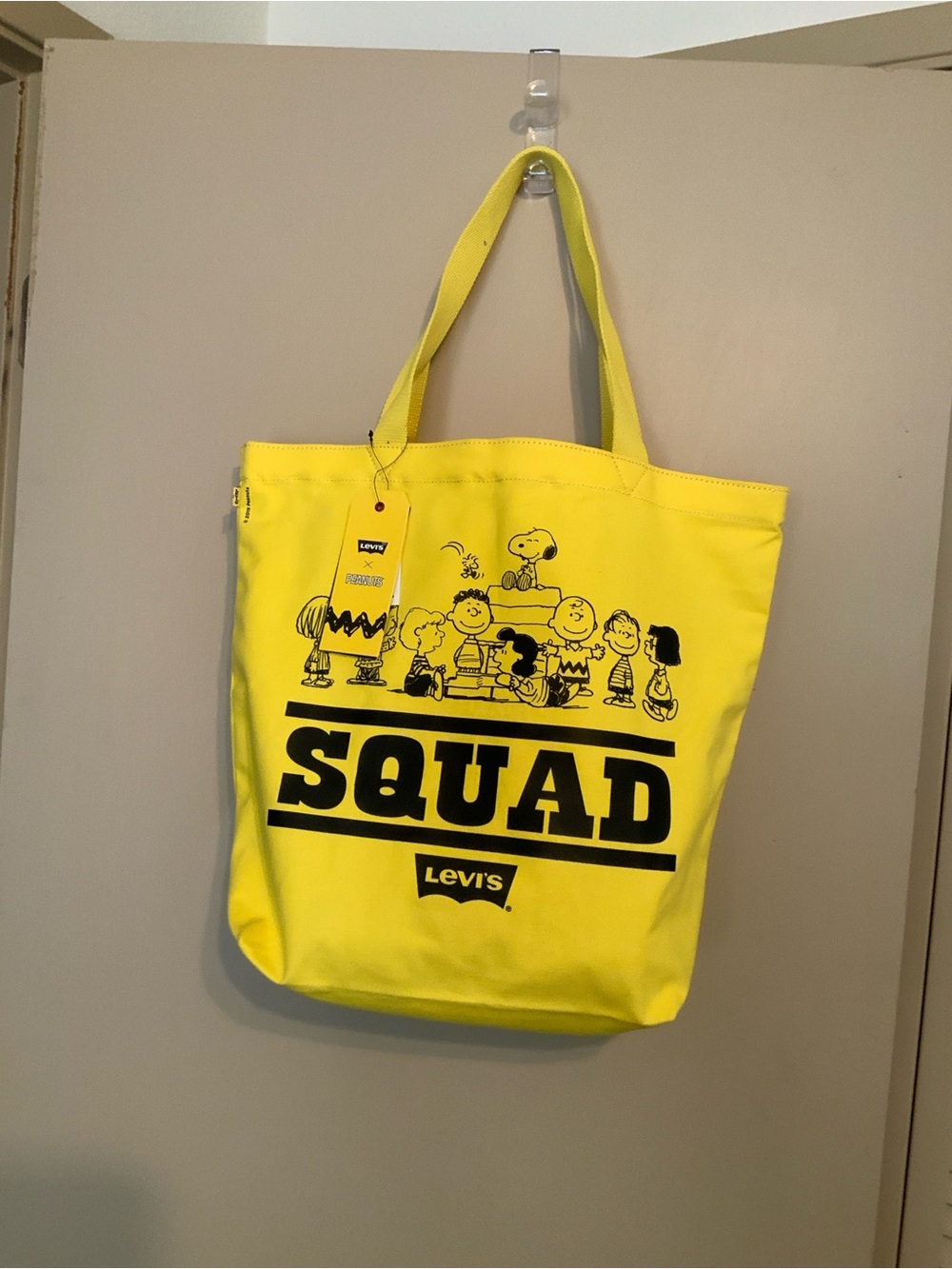 Levi's Yellow 'SQUAD' Graphic Tote Bag